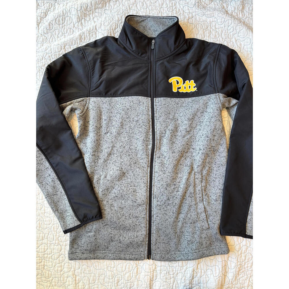 Pittsburg Panthers Grey and Black Fleece Jacket Size Medium‎ #636 NWOT